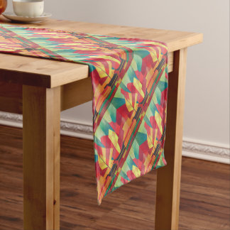 Cubist Abstract of Junk Sails and Ocean Skies Short Table Runner