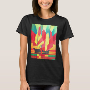 Cubist Abstract of Junk Sails and Ocean Skies T-Shirt