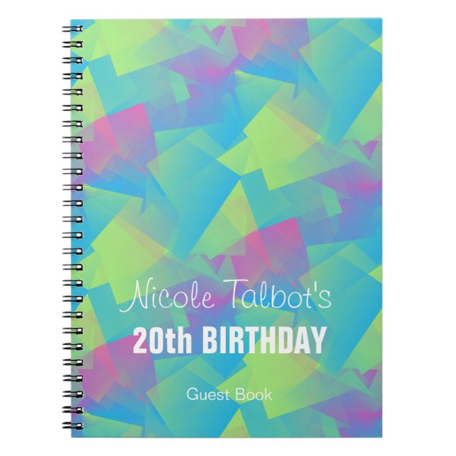 Cubist Abstract Pastel 20th Birthday Guest Book 2 (Front)