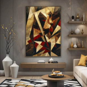 Cubist Abstract Portrait Canvas Print
