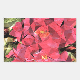 Cubist Abstract Roses Rectangular Sticker