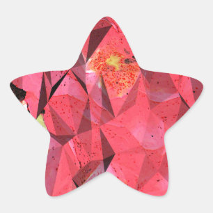 Cubist Abstract Roses Star Sticker