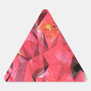 Cubist Abstract Roses Triangle Sticker
