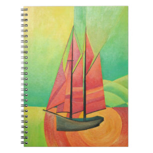 Cubist Abstract Sailing Boat Geometric Art Notebook