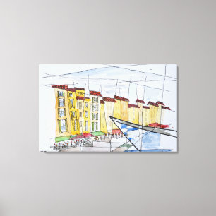 Cubist Abstract Saint-Tropez, French Riviera Canvas Print