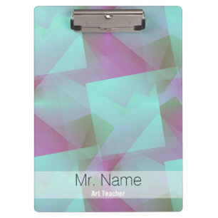 Cubist Abstract Squares pastel Name Clipboard 4