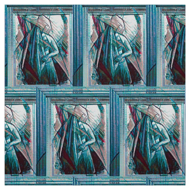 Cubist Art Deco Belly Dancer Fabric (Swatch)