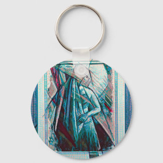 Cubist Art Deco Belly Dancer Key Ring