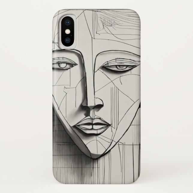 Cubist Art iPhone X Case - Unique Abstract Design (Back)