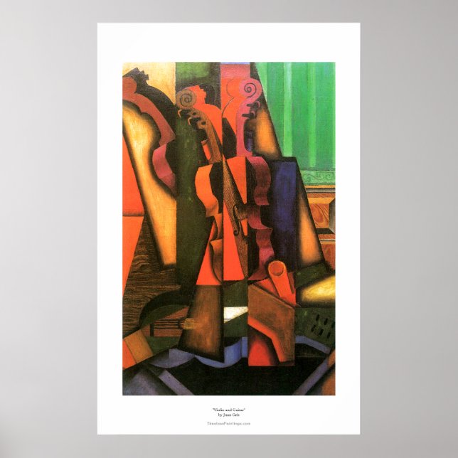 Cubist art Violin and Guitar painting by Juan Gris Poster (Front)