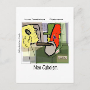 Cubist Castro NeoCubaism Funny Postcard