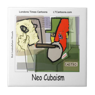 Cubist Castro NeoCubaism Funny Tile