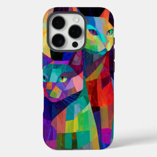 Cubist Cat Sentinels iPhone 16 Pro Case