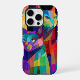 Cubist Cat Sentinels iPhone 16 Pro Case