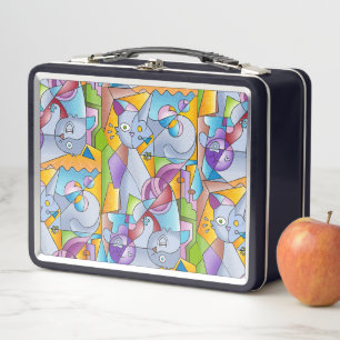 Cubist Cats - The Mininos Metal Lunch Box