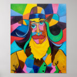 Cubist Cowgirl Pop Art Poster<br><div class="desc">Cubist Cowgirl 16x20 pop art poster print. Original painting by Cindy Higby</div>