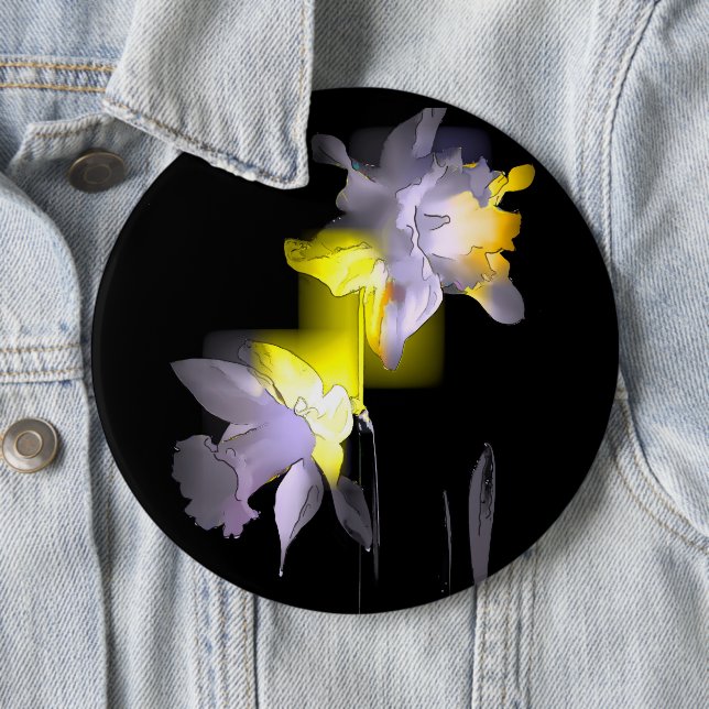 Cubist Daffodils 6 Cm Round Badge (In Situ)