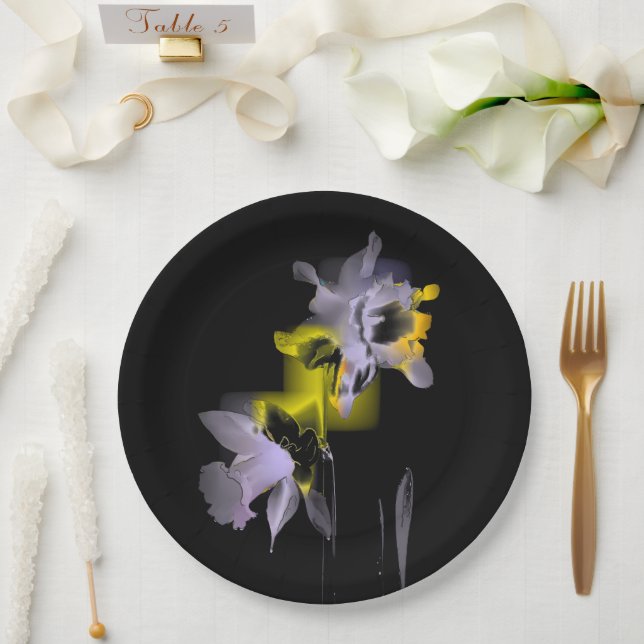 Cubist Daffodils. Paper Plate (Wedding)