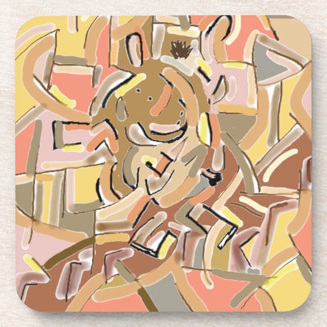cubist donkey descending stairs coaster (Front)