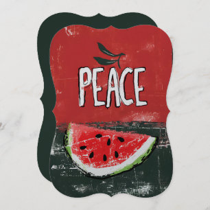 Cubist Elegance Infused with Graffiti Peace Spirit Invitation