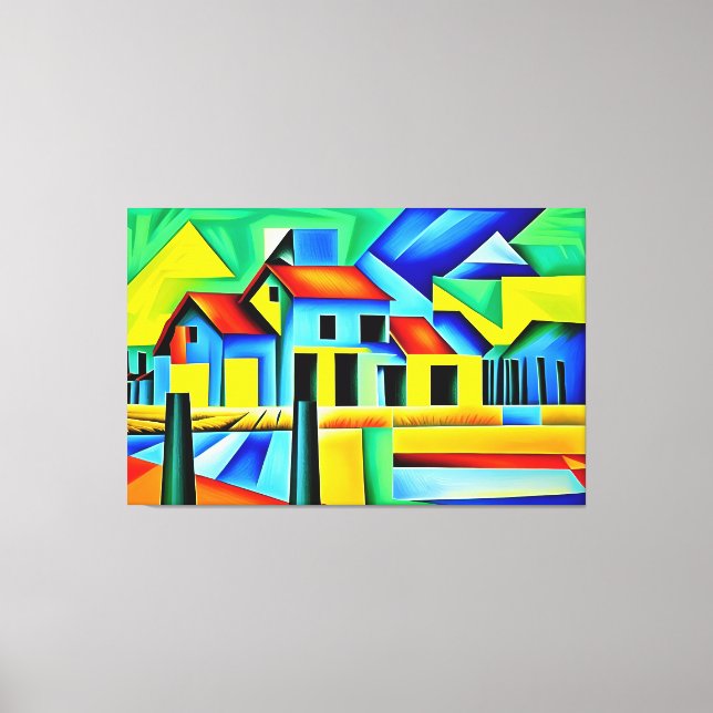 Cubist Farm Canvas Print (Front)