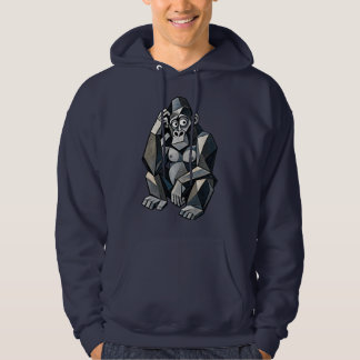 Cubist Gorilla Abstract Geometric Art Hoodie