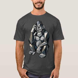 Cubist Gorilla Abstract Geometric Art T-Shirt