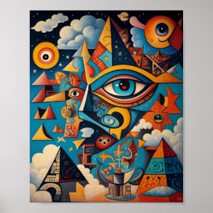 Cubist Graffiti ART- A Fusion of Art and AI Poster