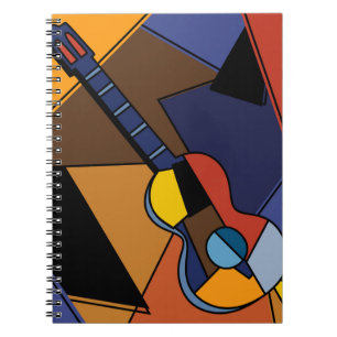 Cubist Guitar Surrealism Painting. Notebook