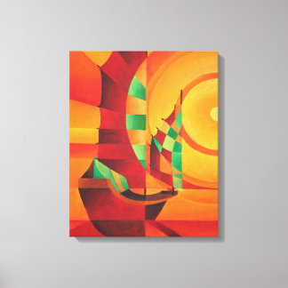Cubist Junks On The Red Sea Canvas Print