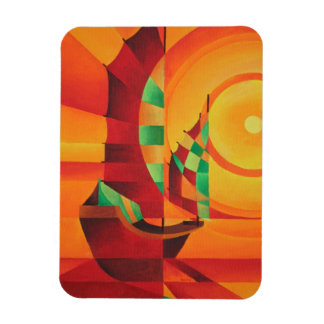 Cubist Junks On The Red Sea Magnet