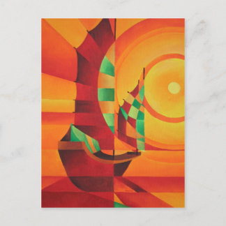 Cubist Junks On The Red Sea Postcard