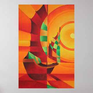 Cubist Junks On The Red Sea Poster