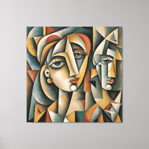 Cubist Portrait Art Print Picasso Braque Inspired 