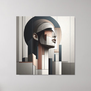 Cubist Profile Abstraction Canvas Print