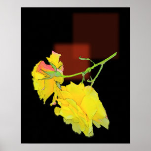 Cubist Rose Poster