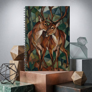 Cubist Style Reindeer Notebook