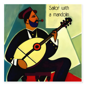 Cubist style - Sailor with a Mandolin Photo Print