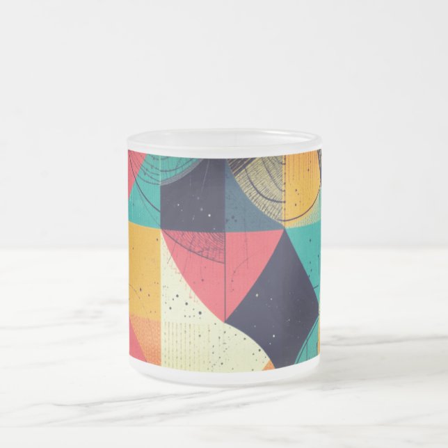 Cubistic Fish 296 mg Frosted Glass Coffee Mug (Center)