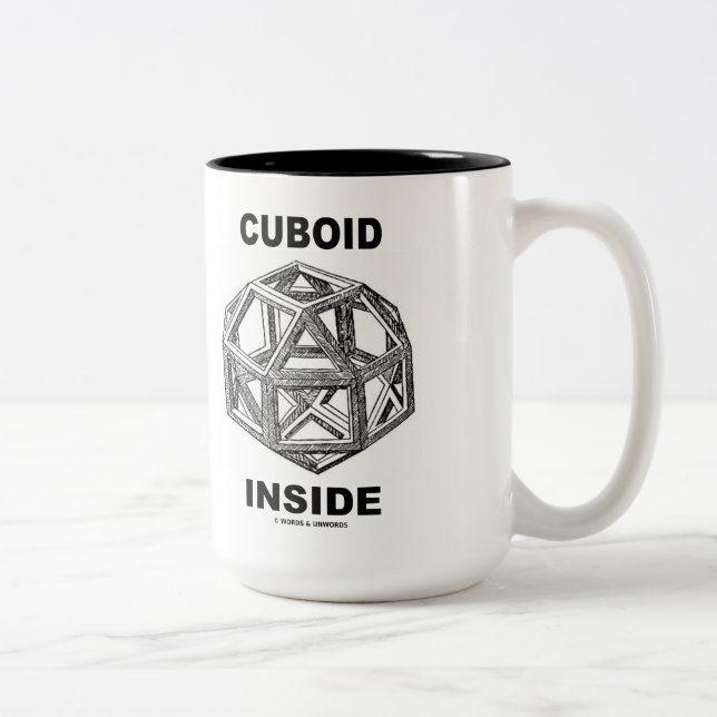 Cuboid Inside (Rhombicuboctahedron) Two-Tone Coffee Mug (Right)