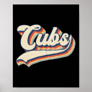 Cubs Sports Name Vintage Retro Gift Men Women Boy Poster