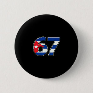 Cuby Flag Number 67 Birthday Year 6 Cm Round Badge