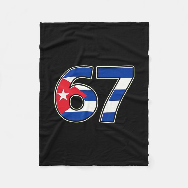 Cuby Flag Number 67 Birthday Year  Fleece Blanket (Front)