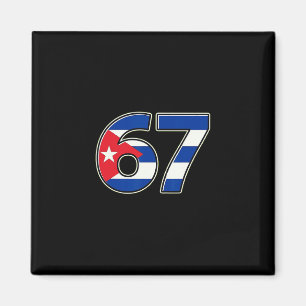Cuby Flag Number 67 Birthday Year Magnet