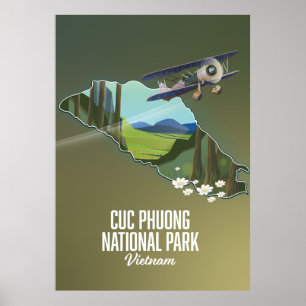 Cuc Phuong National Park Vietnam map Poster