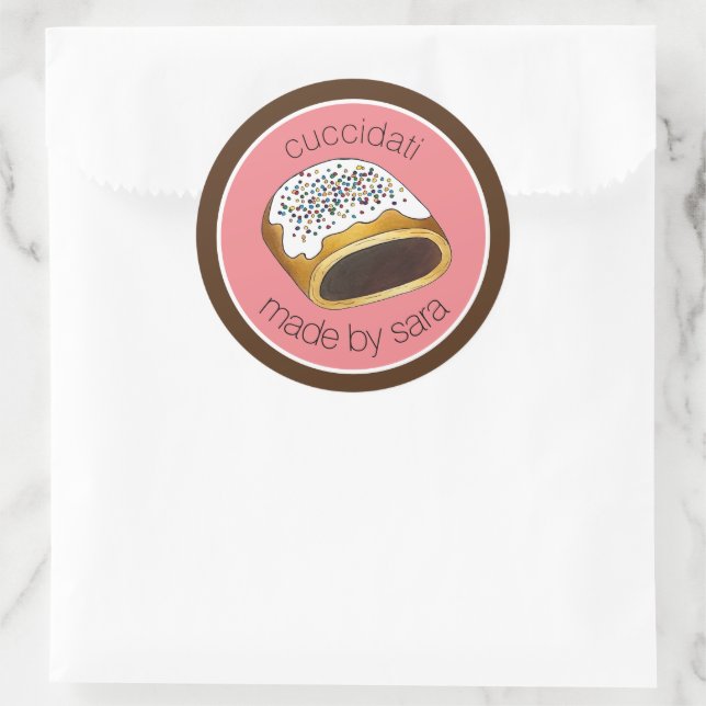 Cuccidati Italian Christmas Fig Cookies Baked By Classic Round Sticker (Bag)
