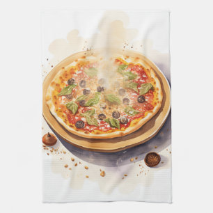 Cucina Italiana: Artistic Italian Pizza Tea Towel