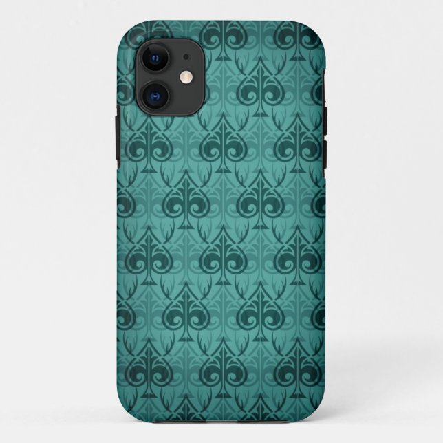 Cuckold-Cuckoldress-Hotwife damask pattern - Green Case-Mate iPhone Case (Back)