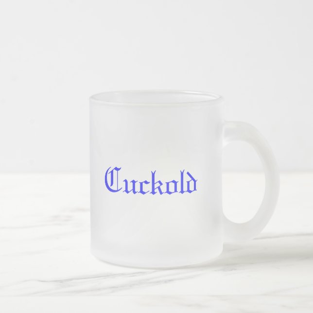 Cuckold Frosted Glass Coffee Mug (Right)