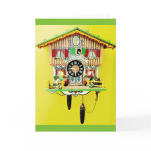 Cuckoo clock blank greeting card